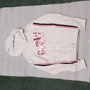 DKNY sport hoodie, XL(14/16), white, pink, and navy blue, never worn